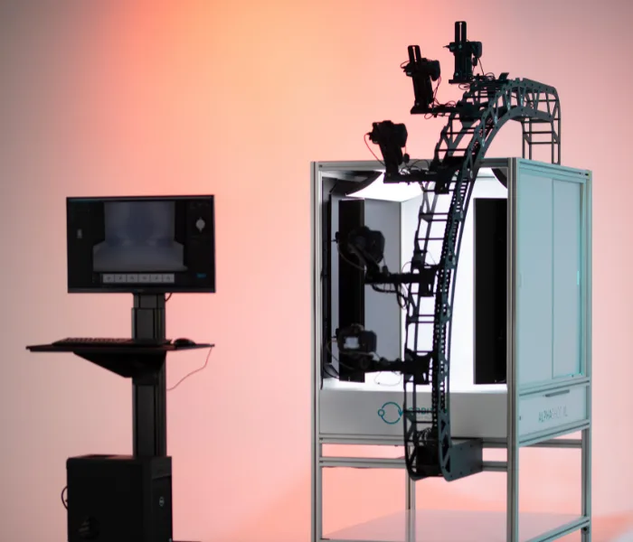 Alphashot XL v2 fitted with the 3D arm and multiple cameras