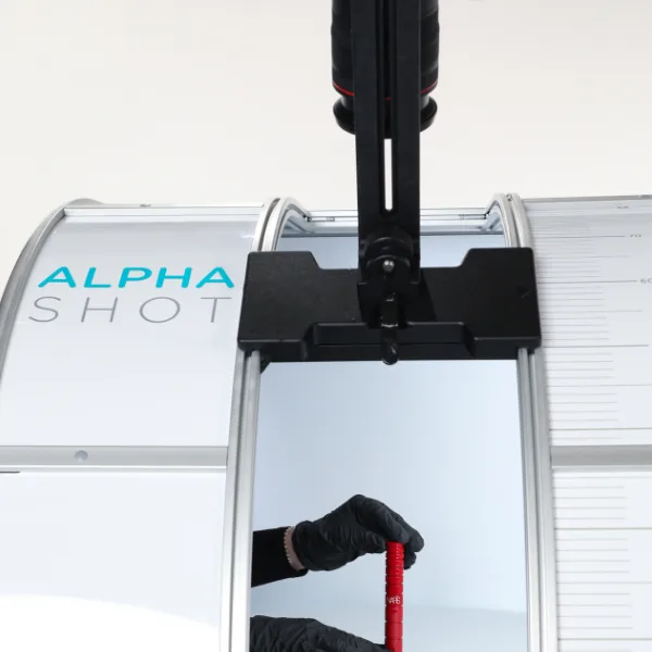 Vertical camera support attachment close-up