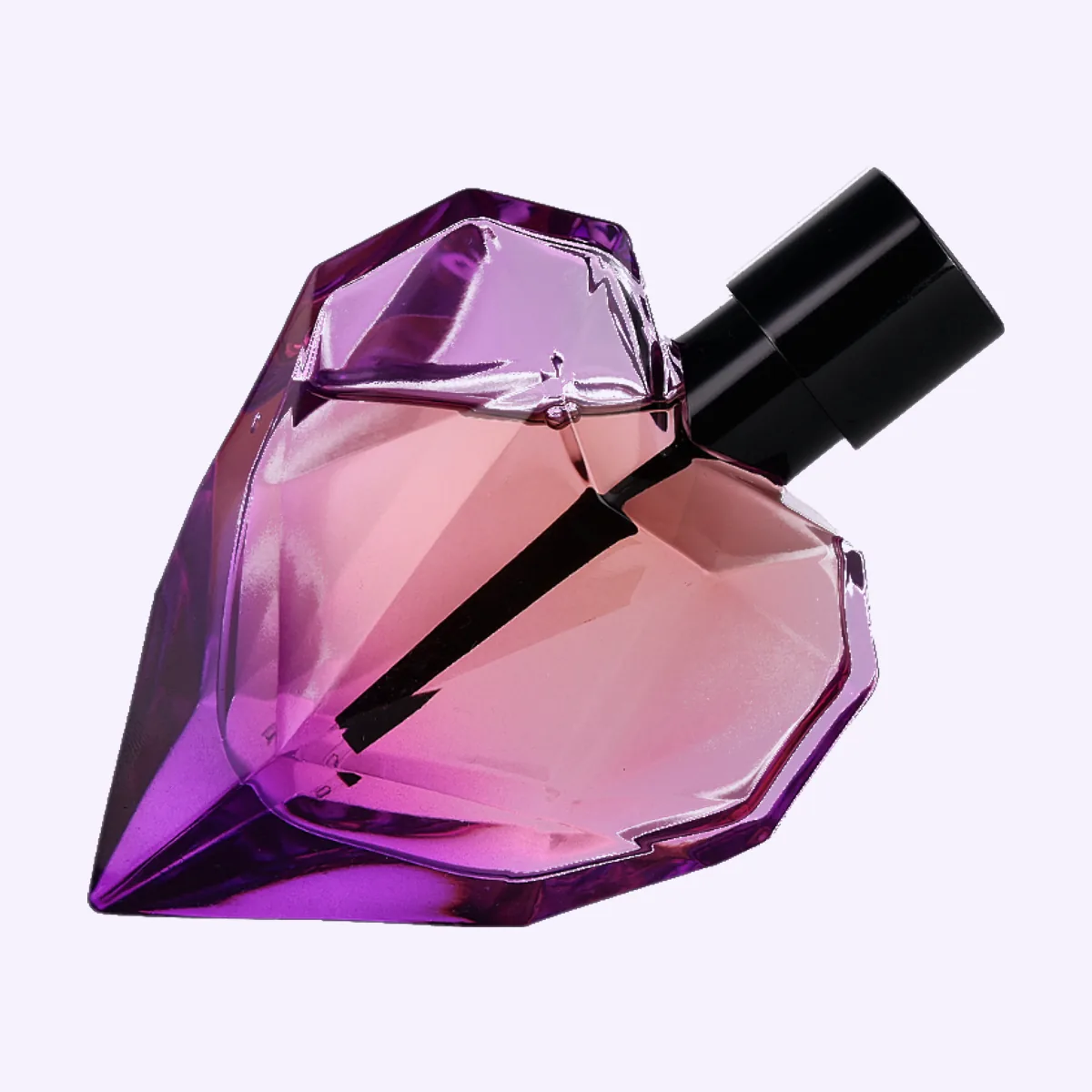 Packshot, faceted perfume bottle