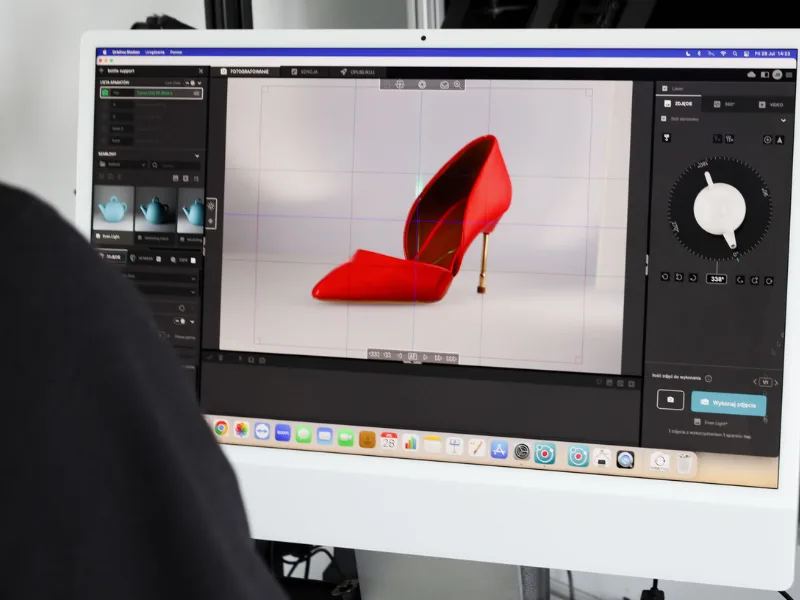Red heels shown in Orbitvu Station live view