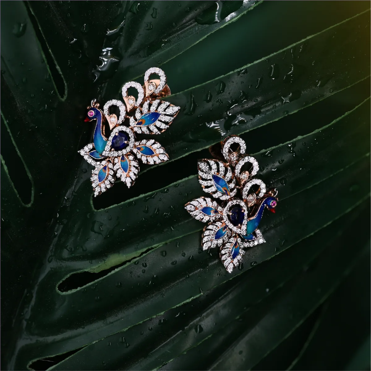 Peacock earrings