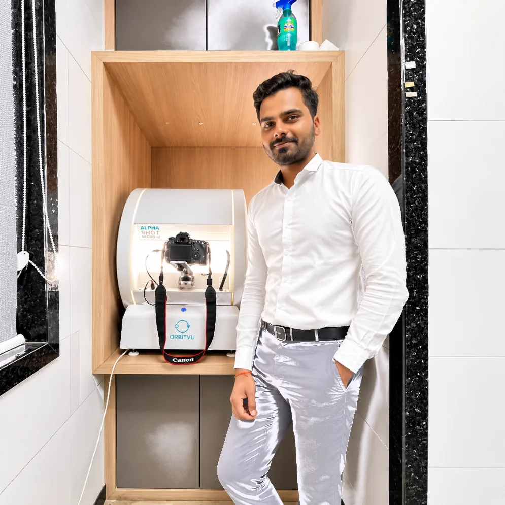 Team member with Alphashot Micro V2 installation