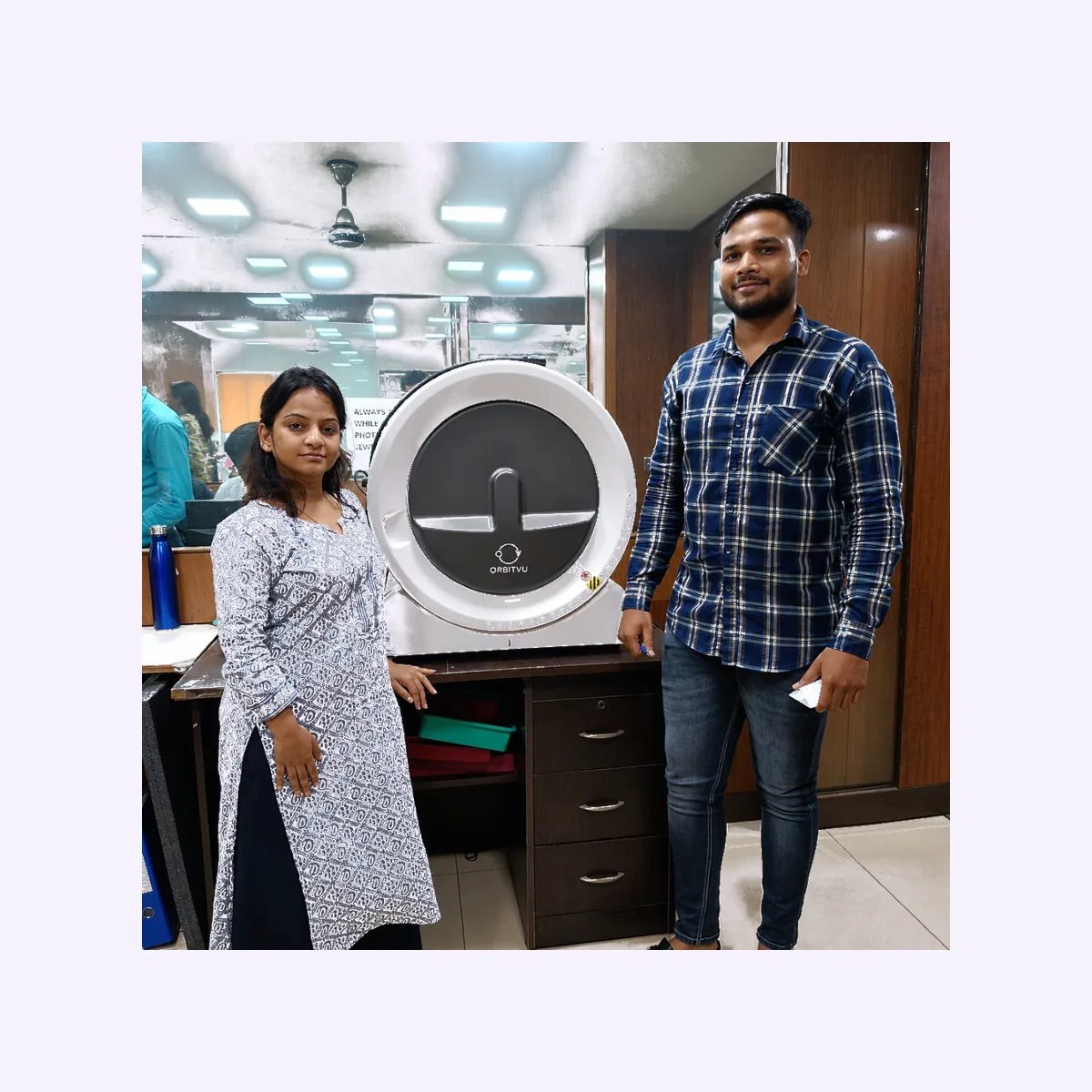 Team members with Alphashot Micro V2 installation