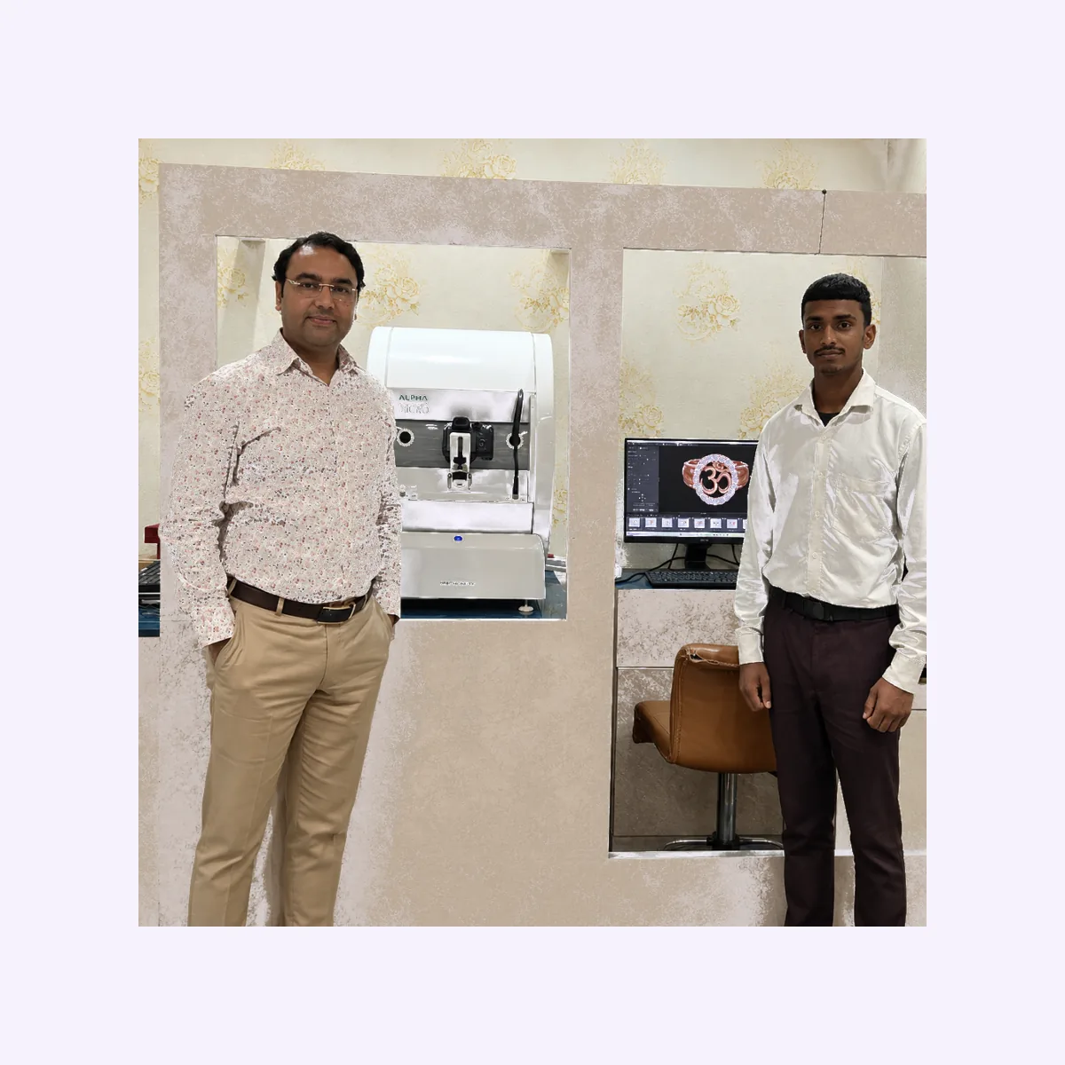 Team members with Alphashot Micro V2 installation
