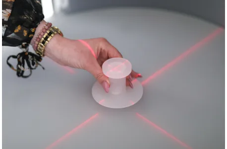 Bottle support accessory with laser positioning guides