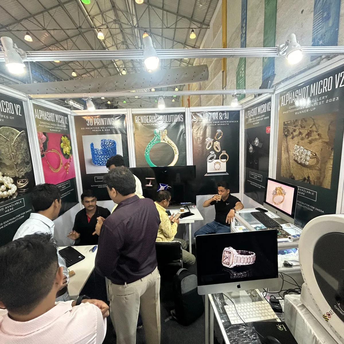 Intriguity booth at a jewellery trade show