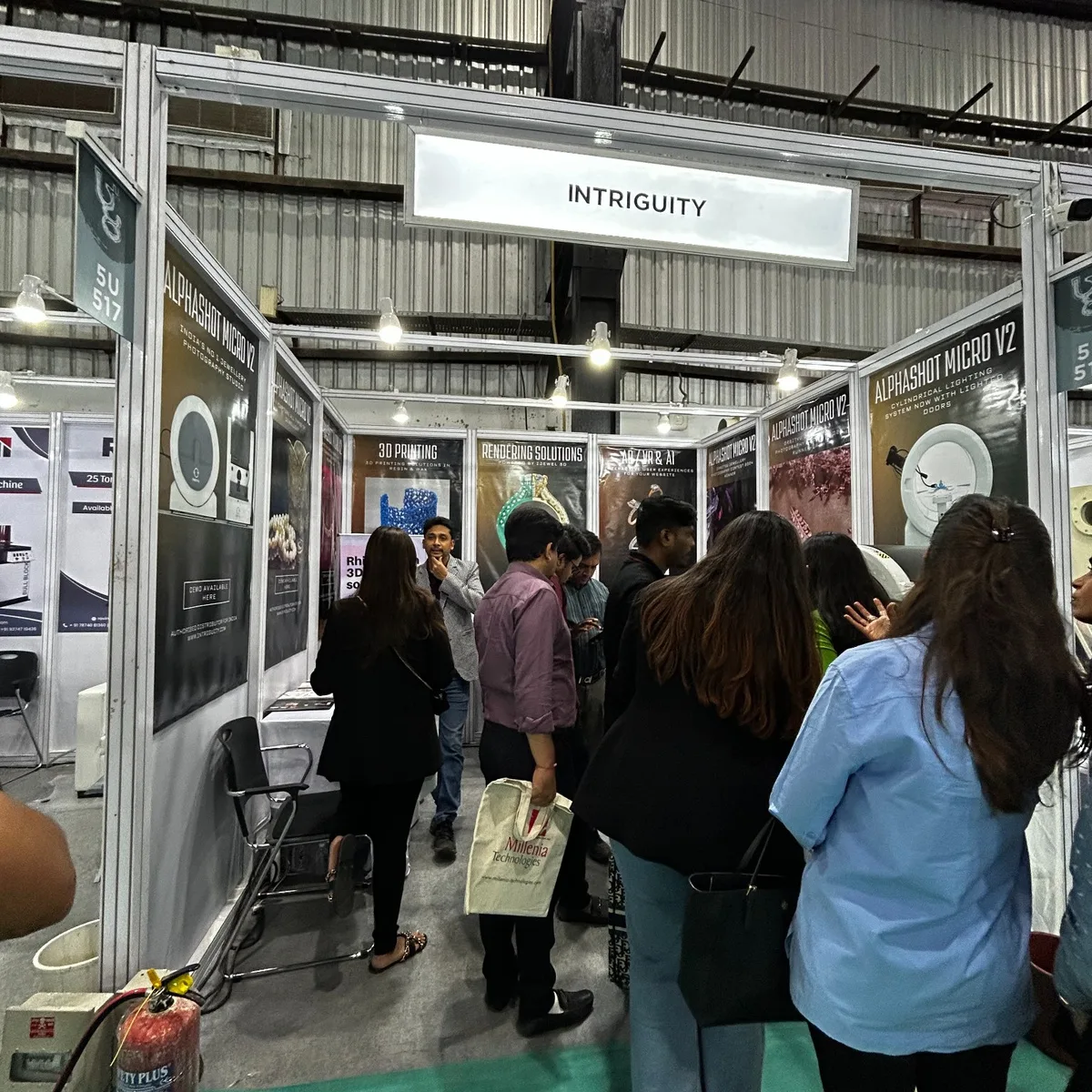 Intriguity booth entrance at a trade show