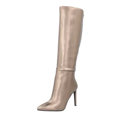 Metallic gold knee-high boot
