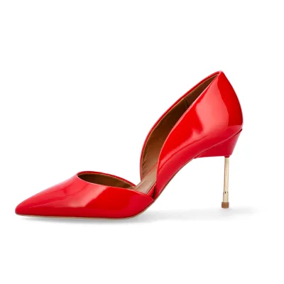 Red patent leather heels